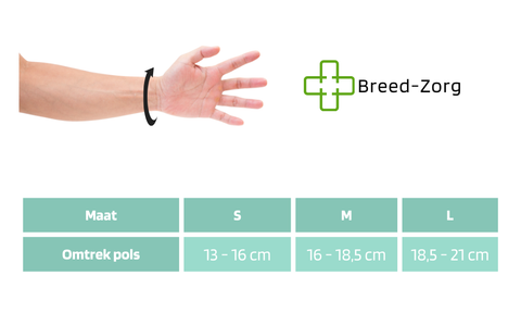 Verlengde polsbrace met spalk - sterk
